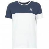 Le Coq Sportif Merrela Blanc / Marine - T-Shirts Manches Courtes Homme Officiel